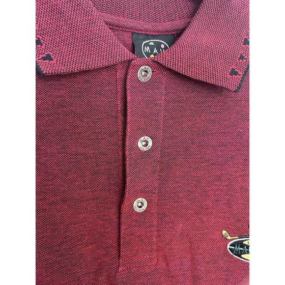 Maui And Sons Golf Polo Mens Small New With Sticker Tag Dark Red With Logo - Picture 4 of 7